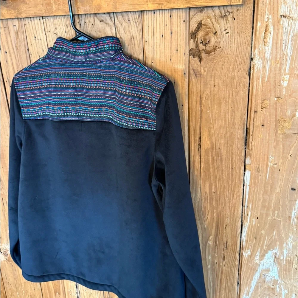 Fila Sport Black Fleece Jacket w/ Aztec Shoulder Panel – L - Picture 9 of 10